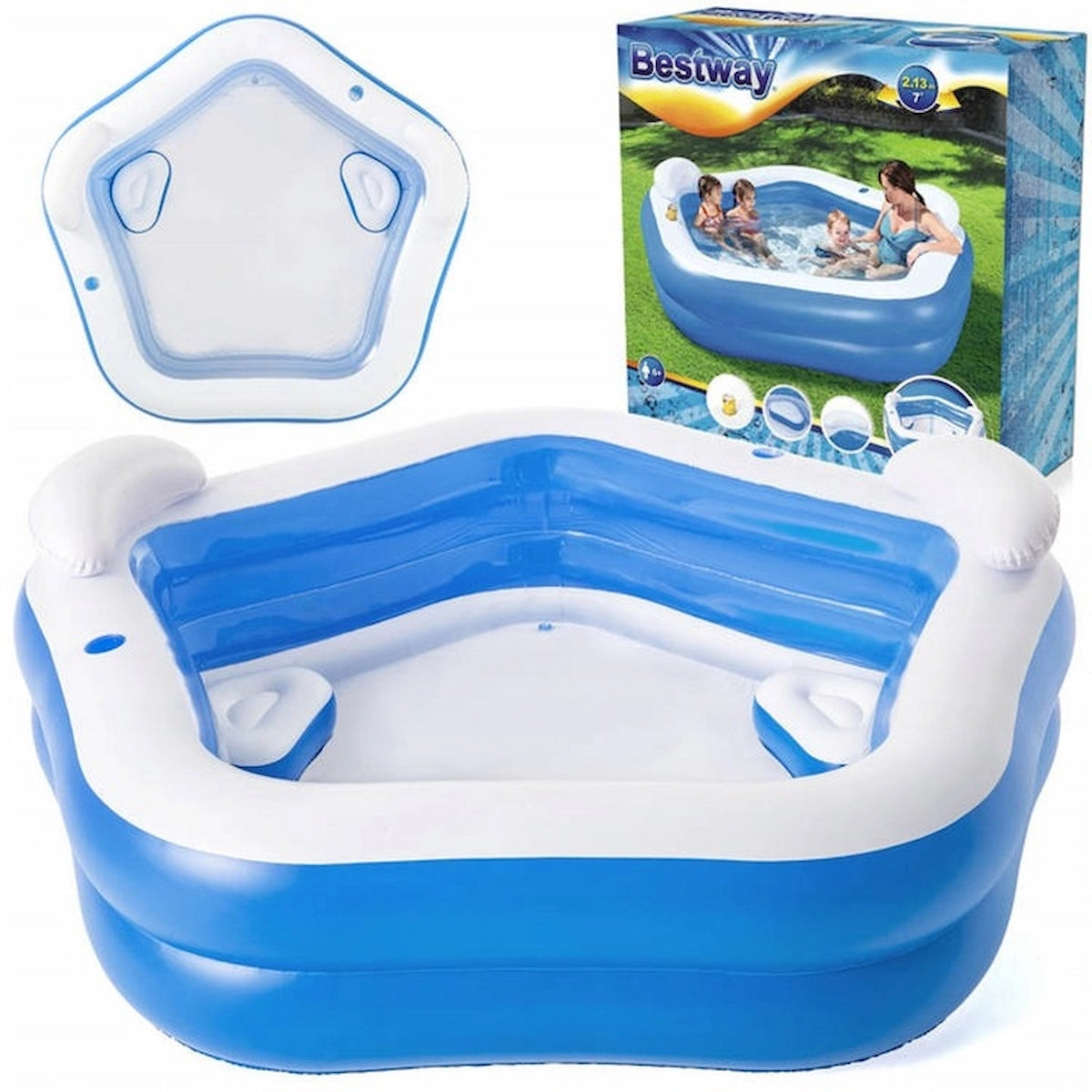 Bestway Basen Dmuchany 213x206x69 cm