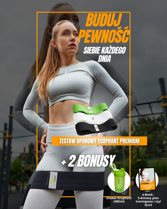 Zestaw Treningowy EcoPhant Shaker 400ml + Zestaw Taśm + Plan treningowy