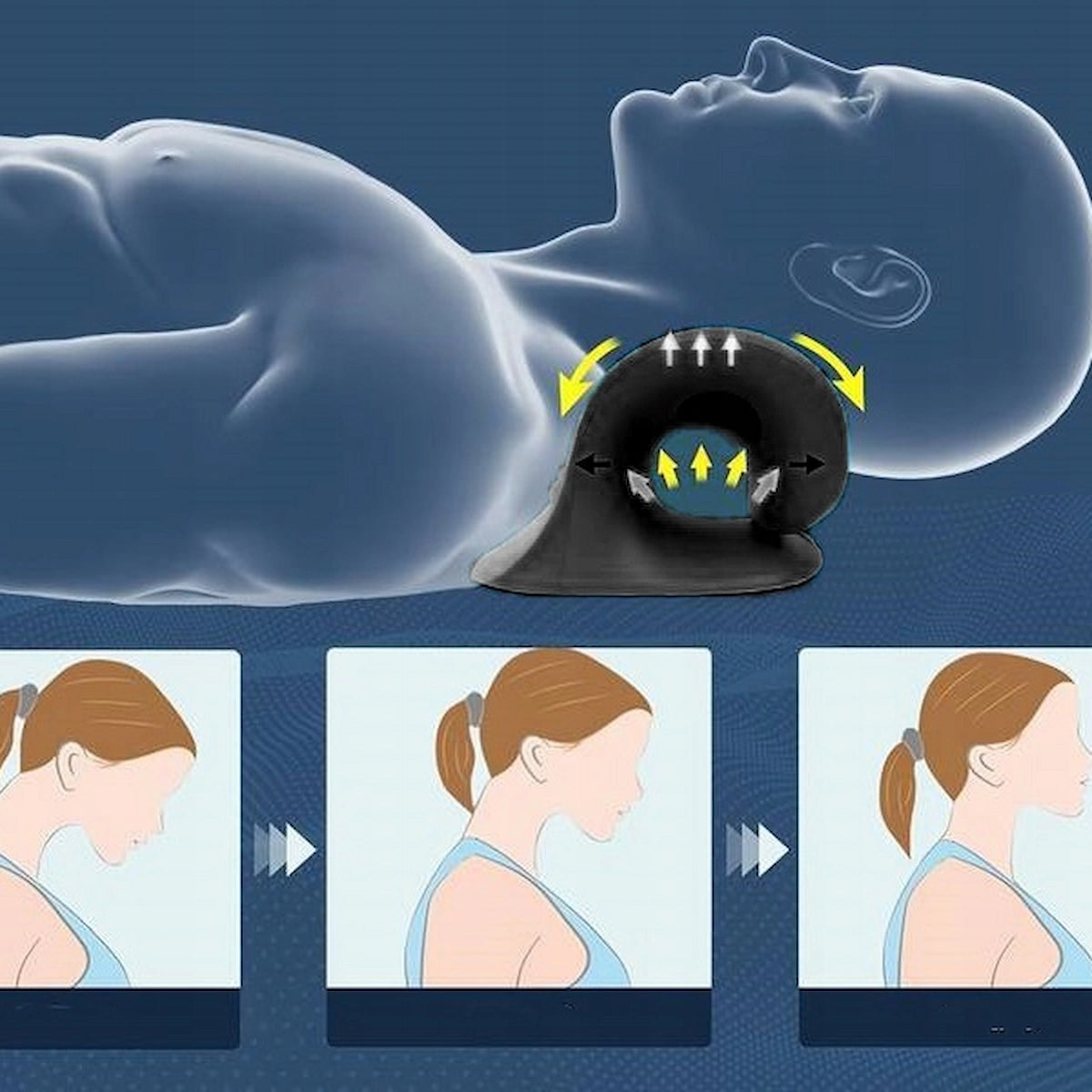 LIVIDA Orthopädisches Massagekissen für Rücken und Nacken