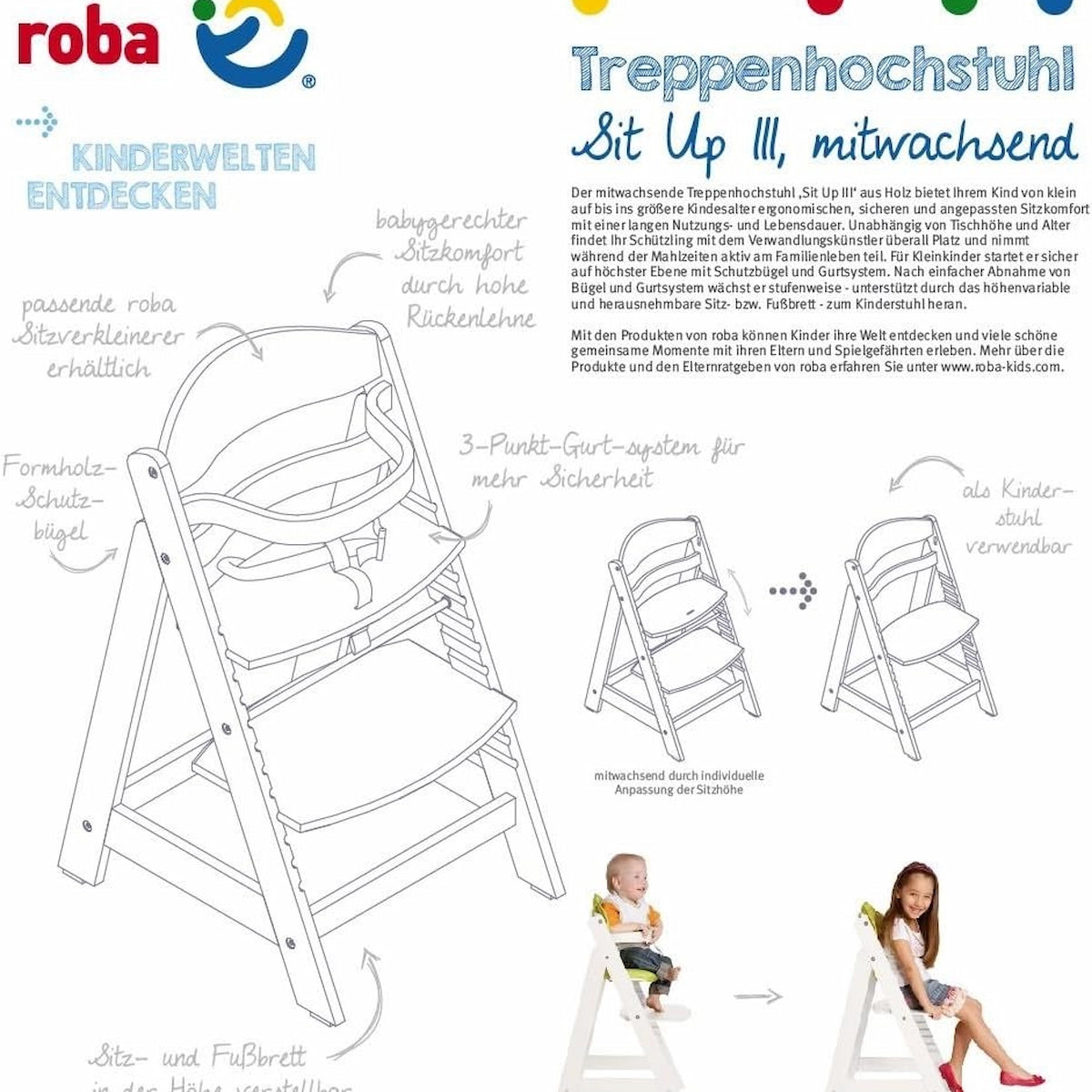 Roba Drewniane Krzesełko do Karmienia