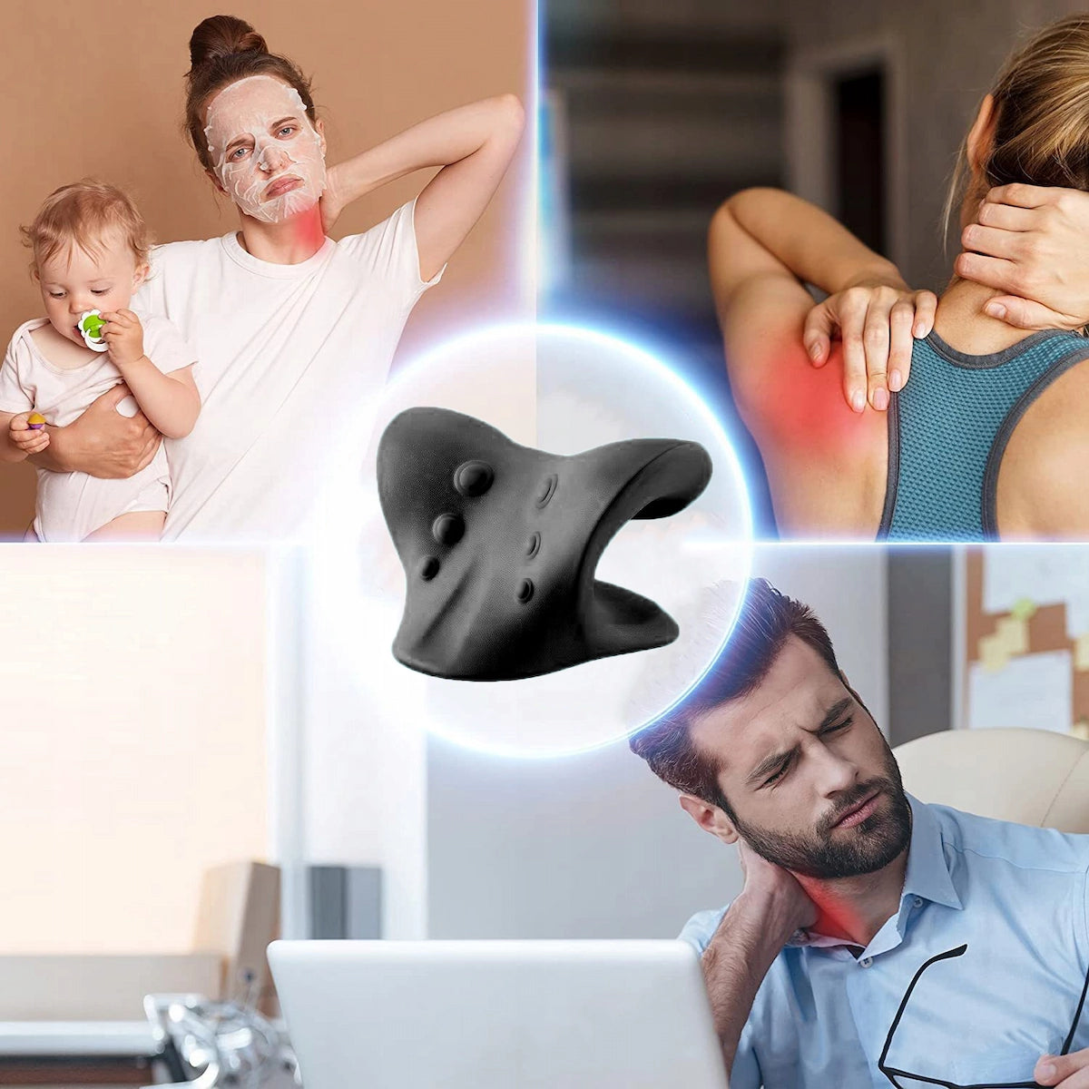 LIVIDA Orthopädisches Massagekissen für Rücken und Nacken