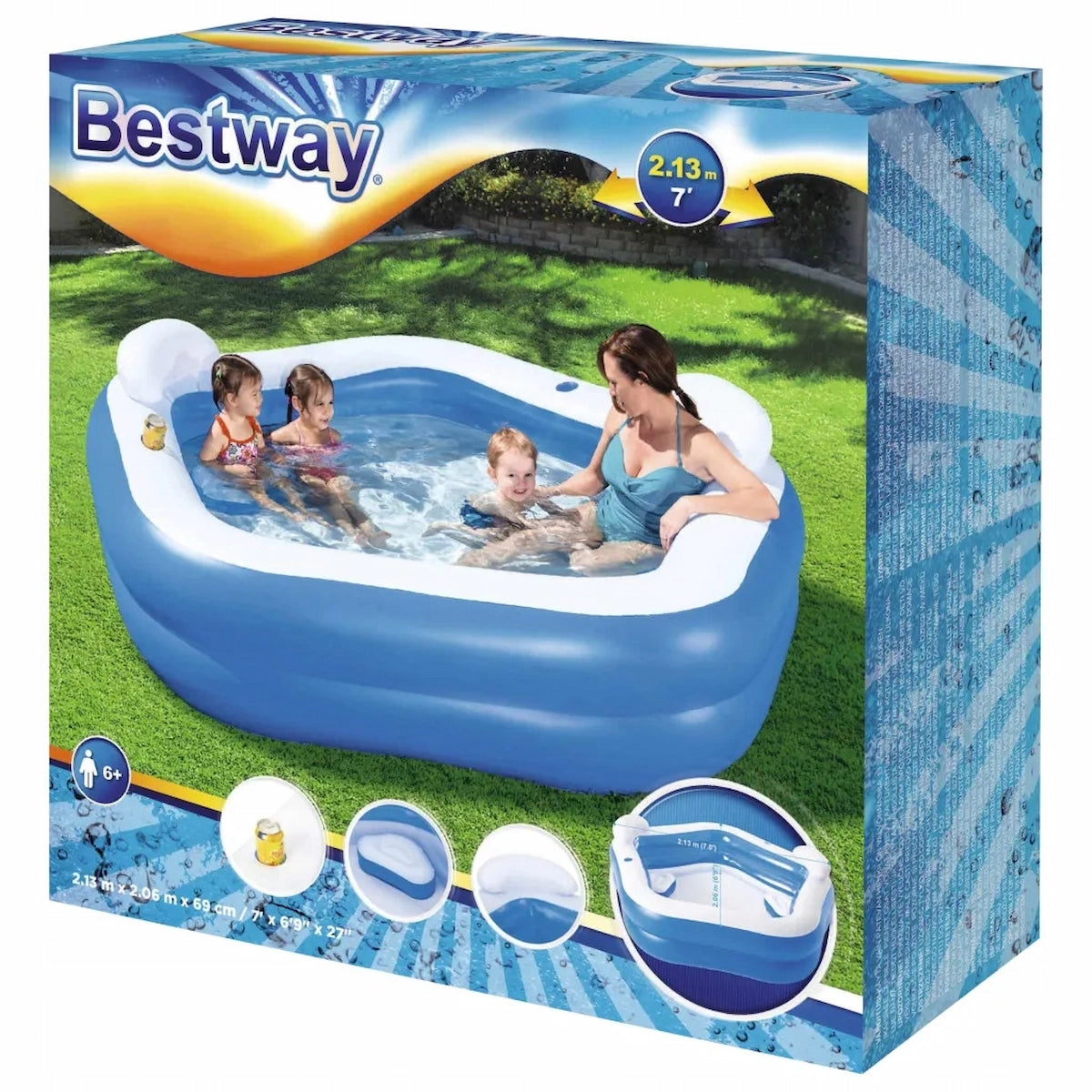 Bestway Basen Dmuchany 213x206x69 cm